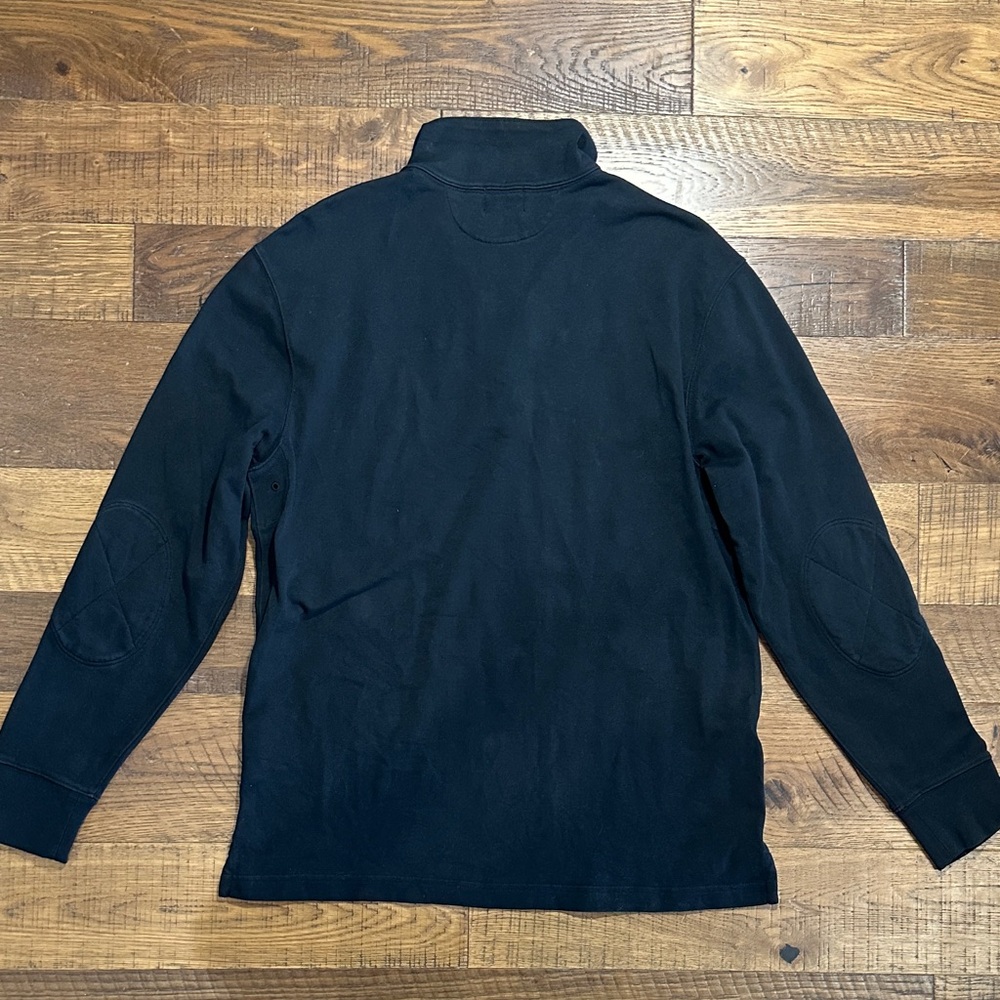 J. Crew Black Half Zip Rugby Pull Over 100% Cotton - Picture 5 of 9